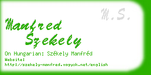 manfred szekely business card